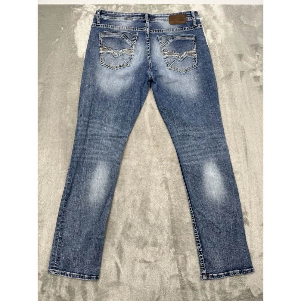Buckle BKE Jeans Mens 36R Carter Blue Denim Casual Pants Whiskers Straight Leg